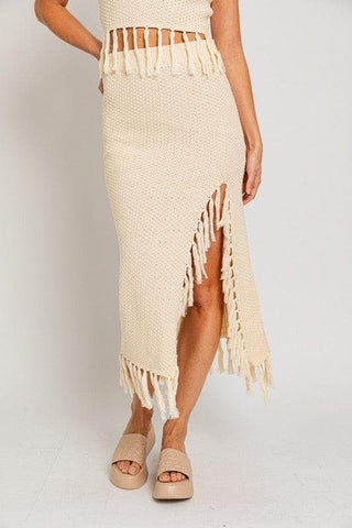 LE LIS Tassel Detail Sweater Midi Skirt - SwagglyLife Home & Fashion