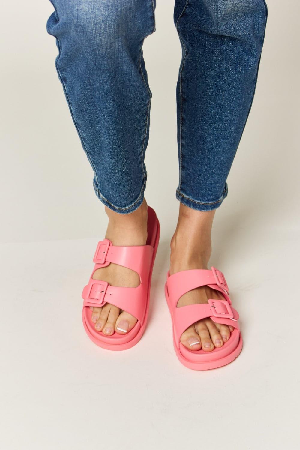 Legend Double Buckle Open Toe Sandals - SwagglyLife Home & Fashion