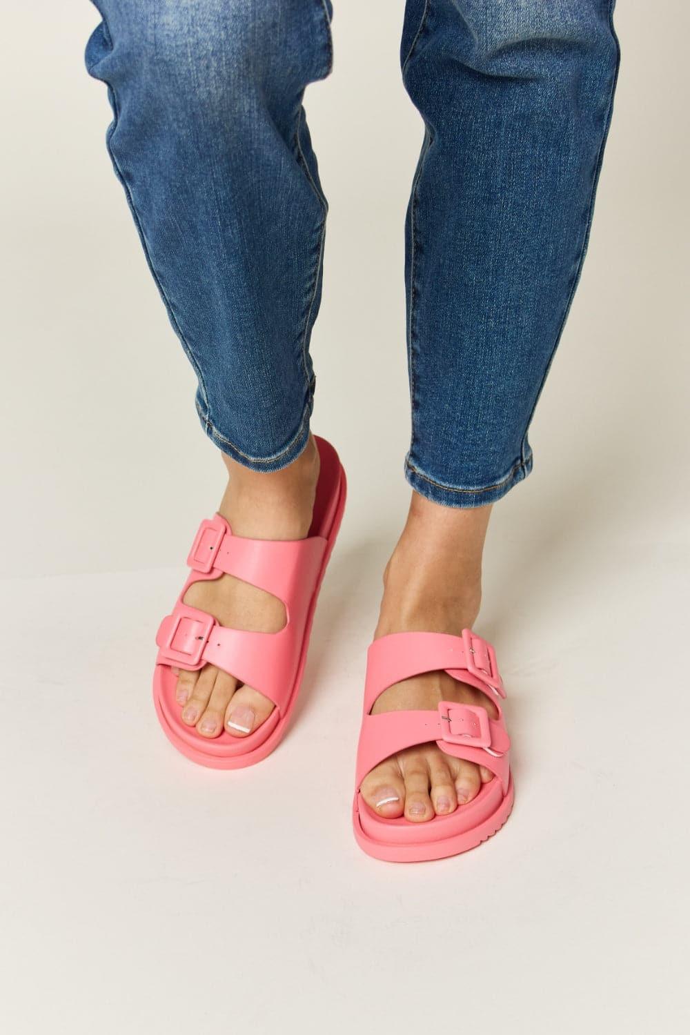 Legend Double Buckle Open Toe Sandals - SwagglyLife Home & Fashion