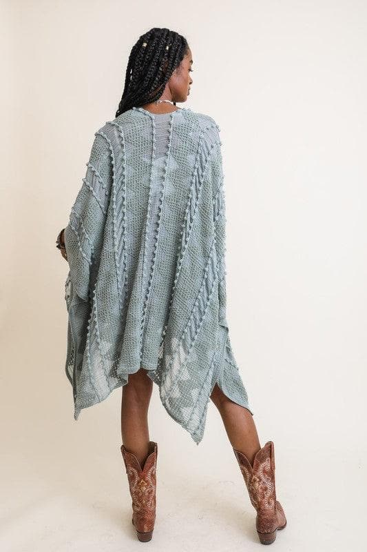 Leto Accessories Embroidered Zig Zag Soft Kimono - SwagglyLife Home & Fashion