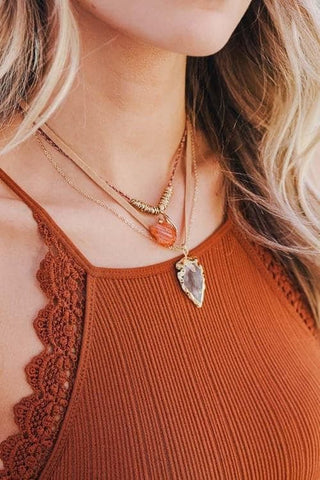 Leto Carnelian & Brown Agate Suede Necklace - SwagglyLife Home & Fashion