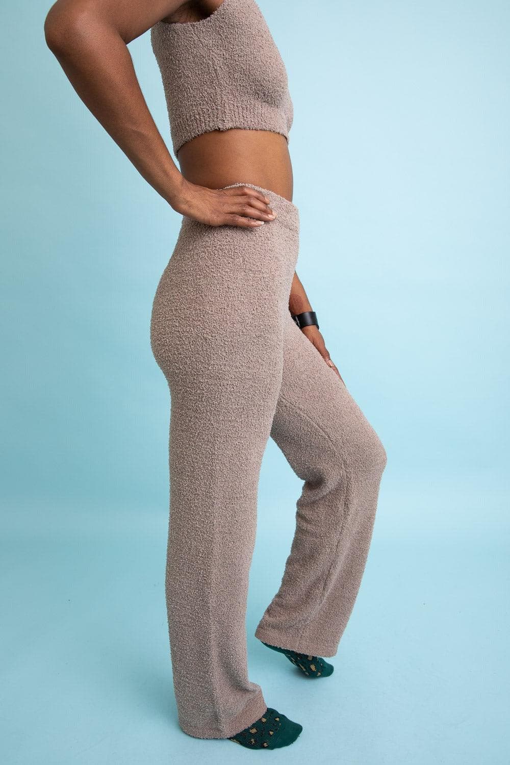 Leto Collection Cozy Boucle Lounge Pants - SwagglyLife Home & Fashion