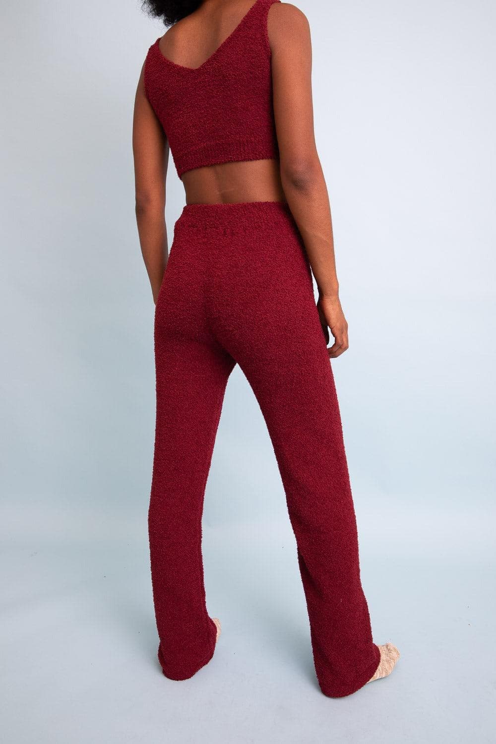 Leto Collection Cozy Boucle Lounge Pants - SwagglyLife Home & Fashion
