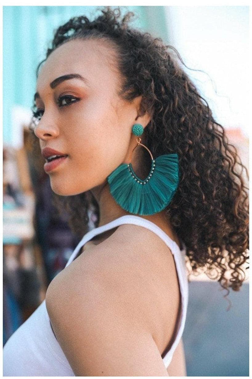 Leto Fan Tassel Earrings - SwagglyLife Home & Fashion