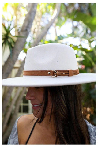 Leto Flat Brim Buckle Hat - SwagglyLife Home & Fashion