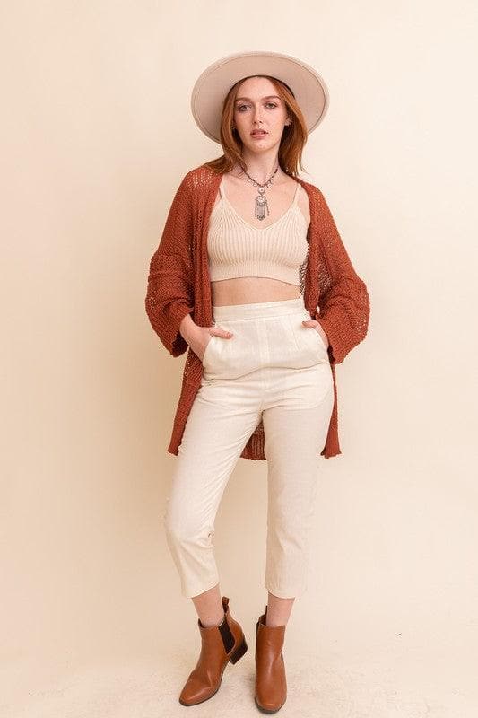 LETO Knit Netted Cardigan - SwagglyLife Home & Fashion