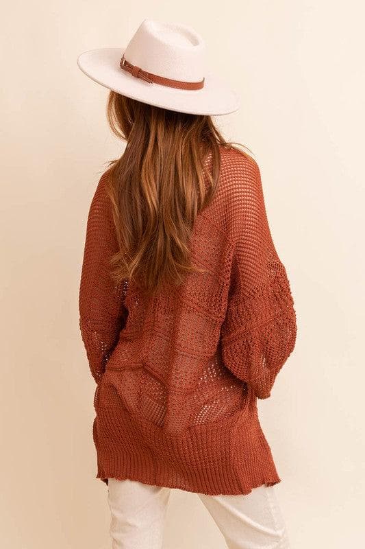 LETO Knit Netted Cardigan - SwagglyLife Home & Fashion