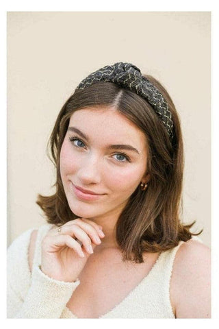 Leto Lurex Basket woven Top Knot Headband - SwagglyLife Home & Fashion