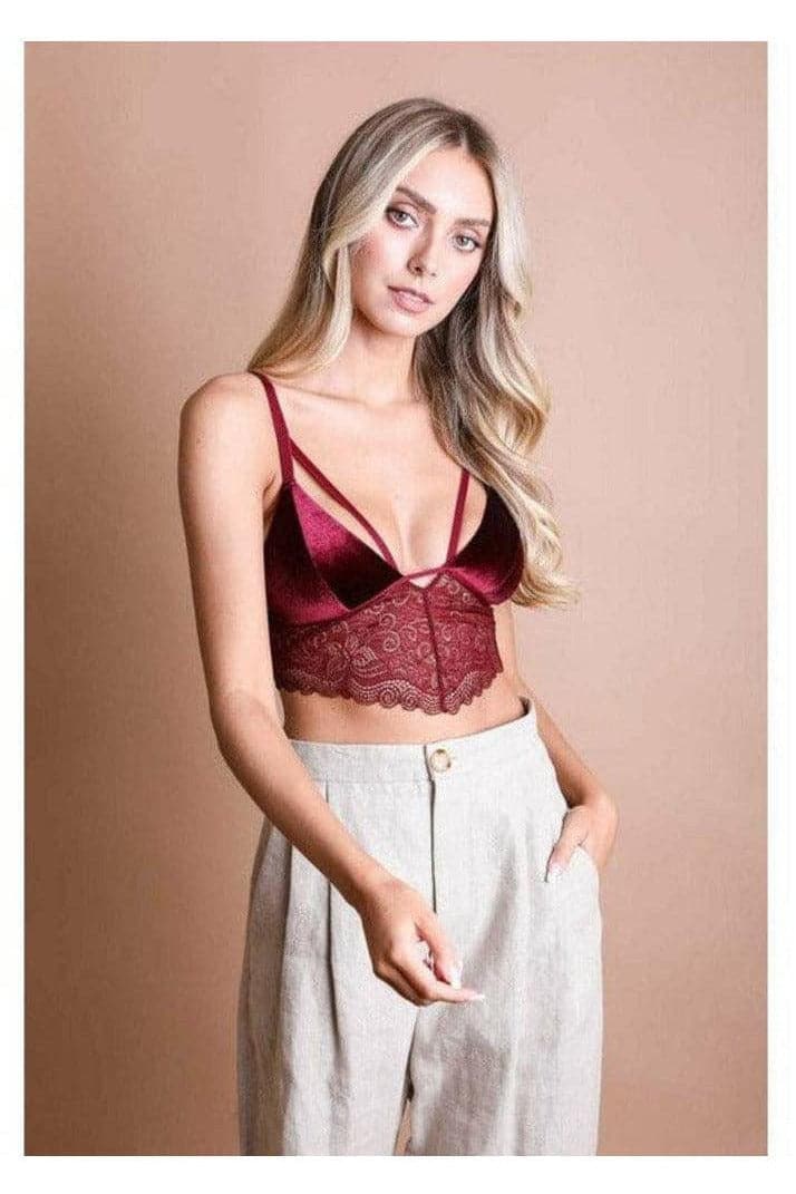 Leto Velvet Lace Bralette - SwagglyLife Home & Fashion