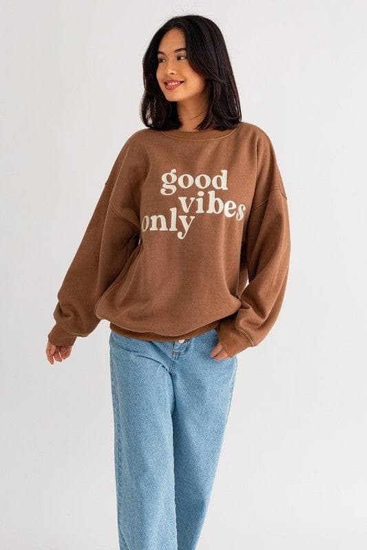 Letter Embroidery Oversized Sweatshirt - SwagglyLife Home & Fashion