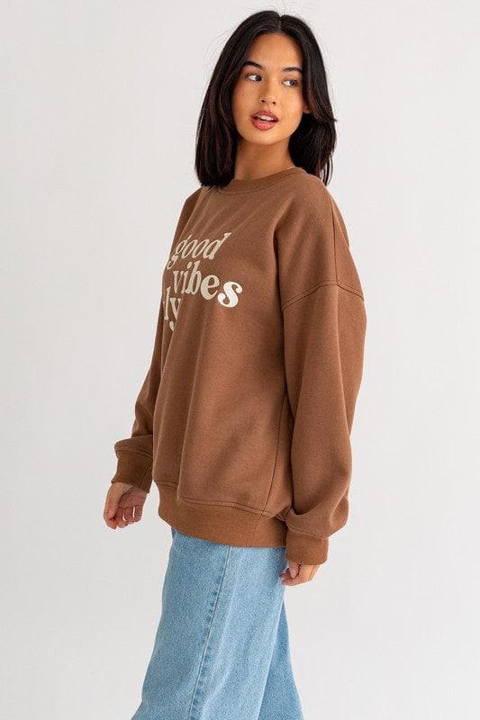 Letter Embroidery Oversized Sweatshirt - SwagglyLife Home & Fashion