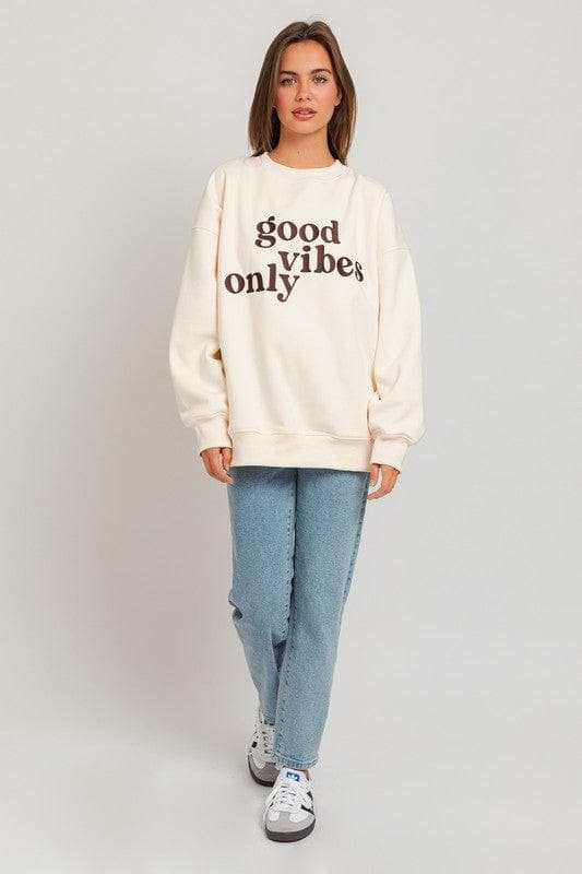 Letter Embroidery Oversized Sweatshirt - SwagglyLife Home & Fashion