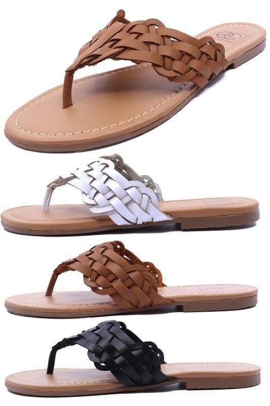 Lexi Intricate Picnic Basket Woven Flip-Flop, 3 Colors - SwagglyLife Home & Fashion