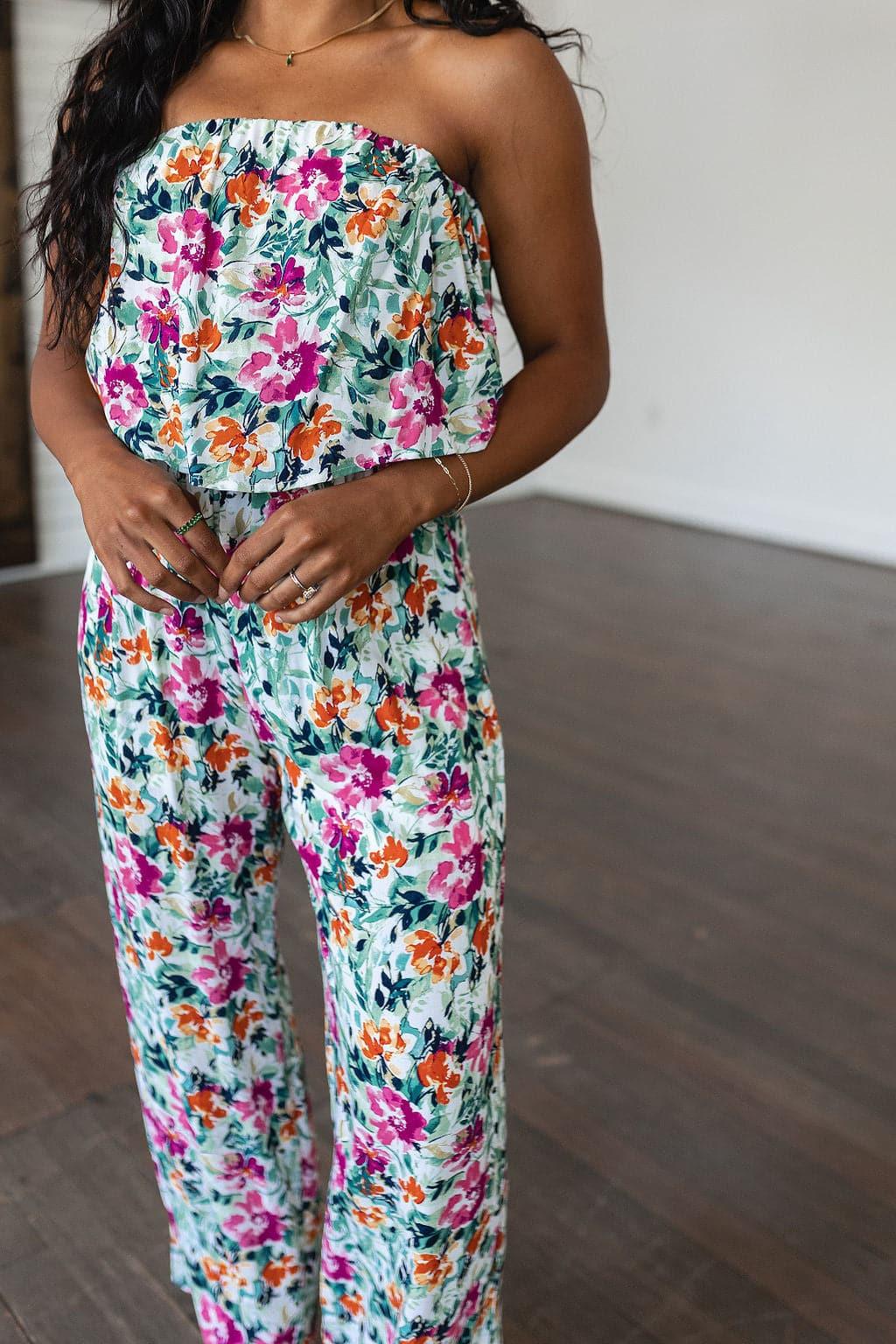 Life of the Party Floral Jumpsuit in Green - SwagglyLife Home & Fashion