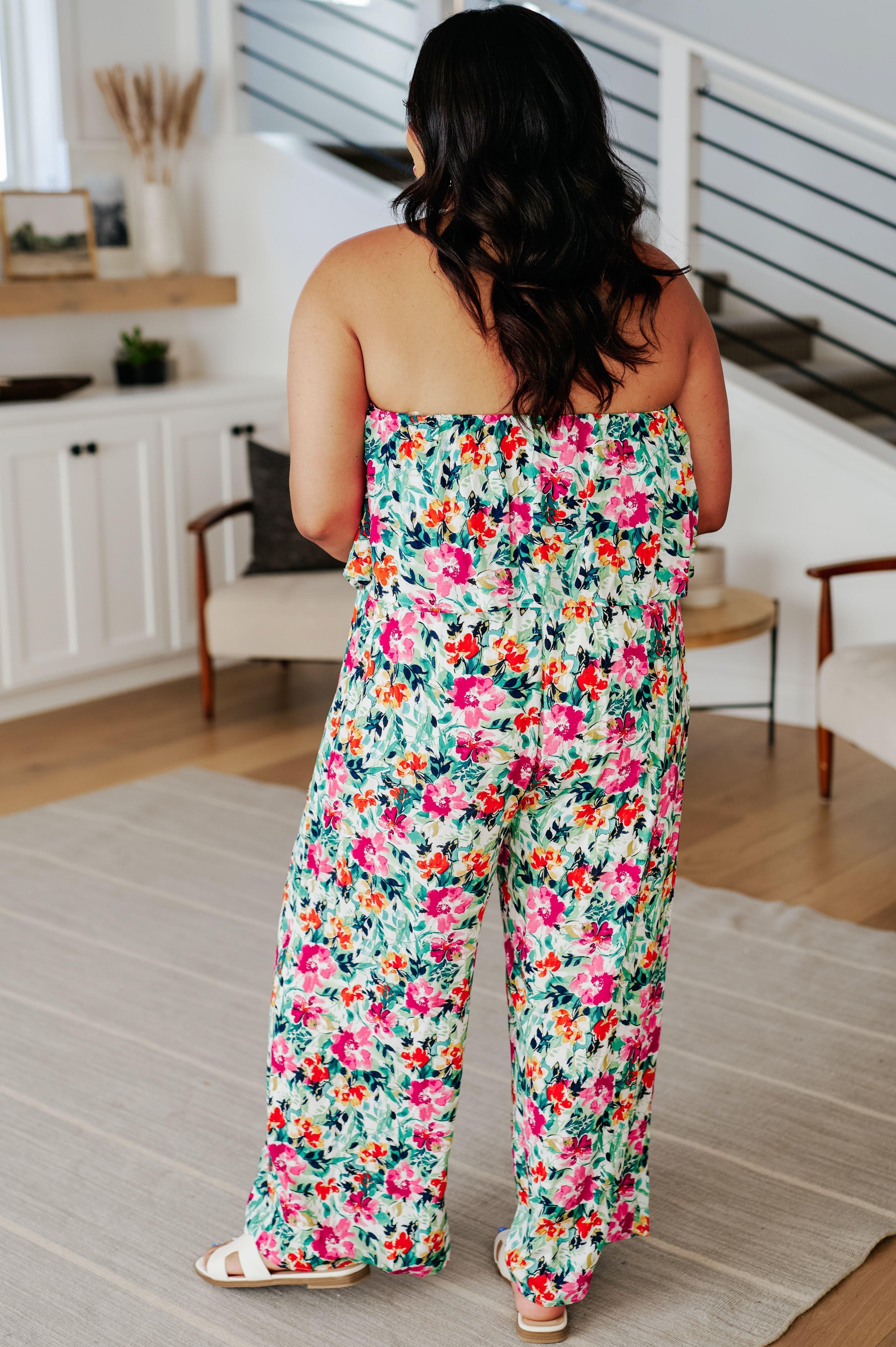 Life of the Party Floral Jumpsuit in Green - SwagglyLife Home & Fashion