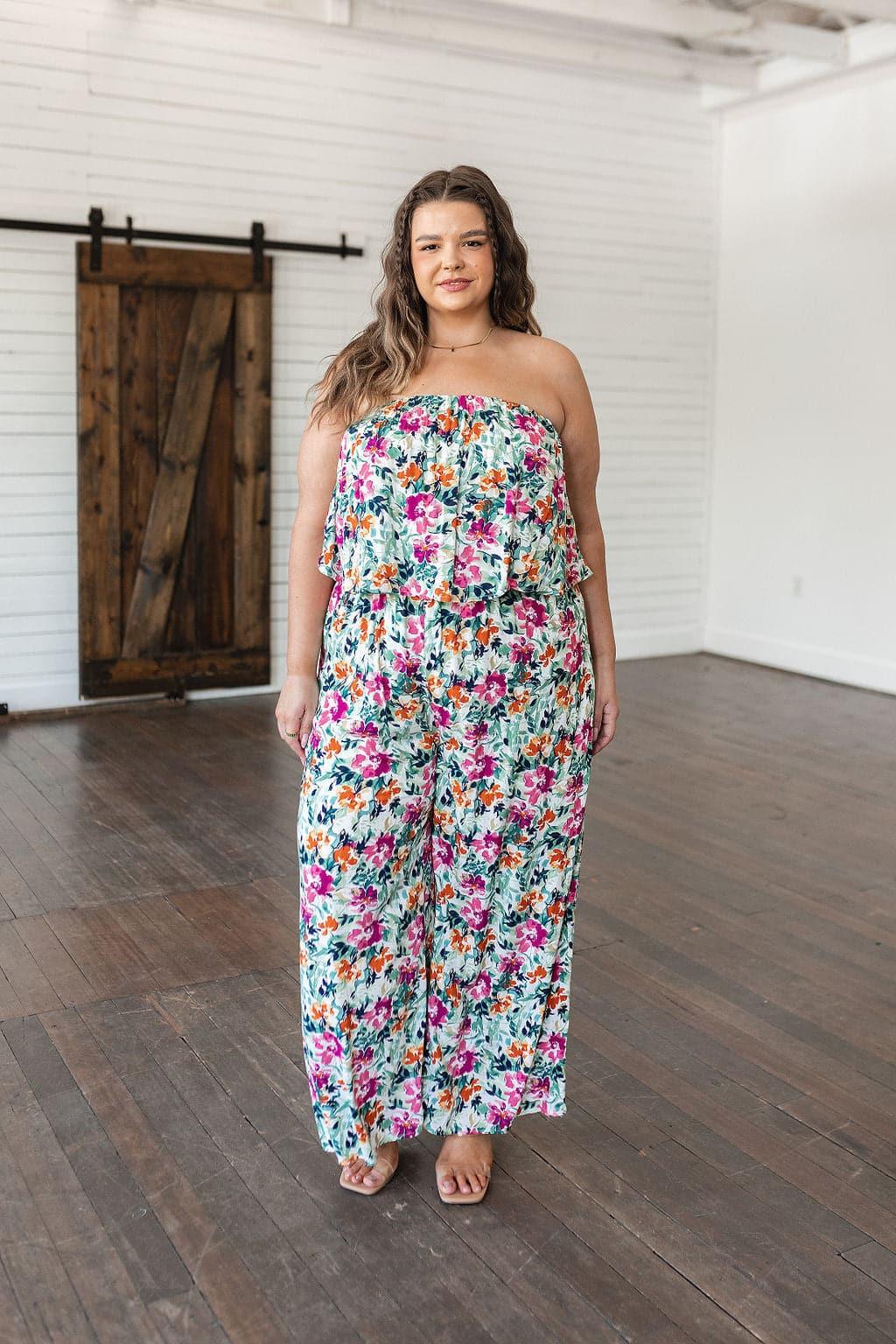 Life of the Party Floral Jumpsuit in Green - SwagglyLife Home & Fashion