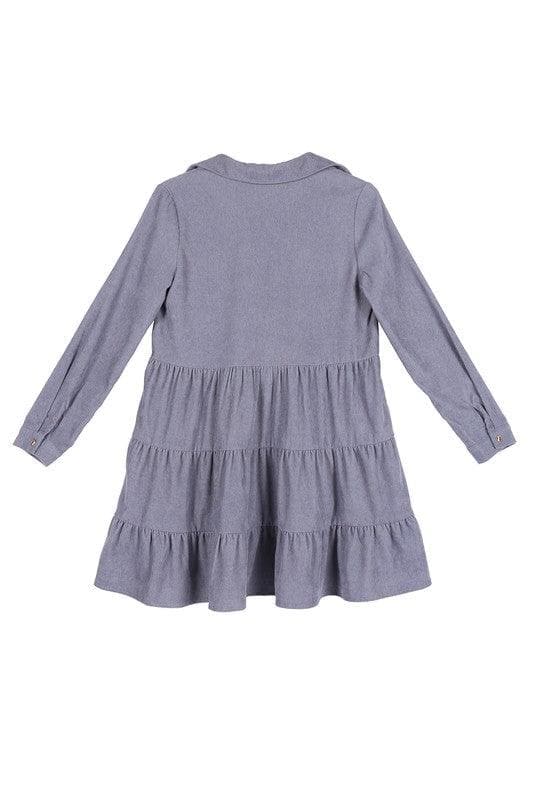 LILOU Corduroy Tiered Dress, 2 Colors - SwagglyLife Home & Fashion