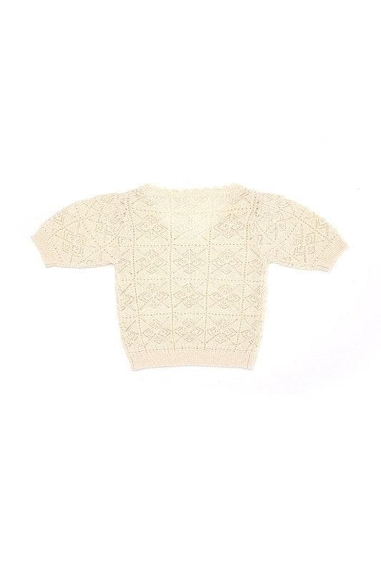 LILOU Crochet Knit Top - SwagglyLife Home & Fashion