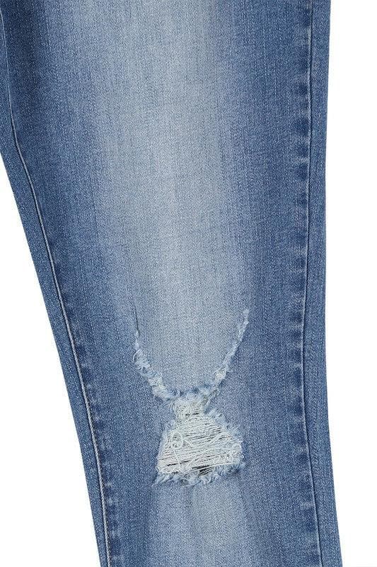 LILOU Dark Wash Distressed Skinny Jeans - SwagglyLife Home & Fashion