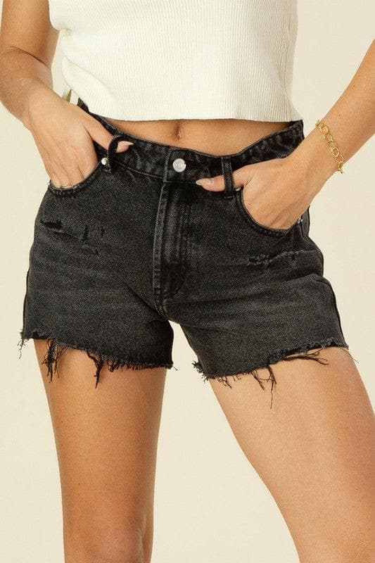 Lilou Distressed Denim Shorts - SwagglyLife Home & Fashion