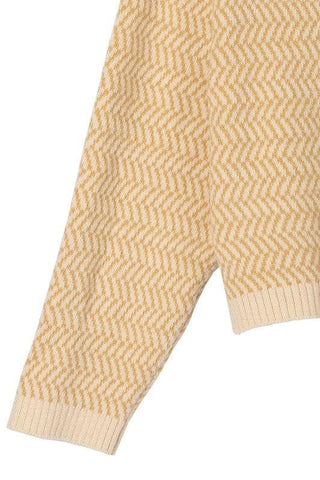 LILOU Herringbone Pattern Crew Neck Sweater, 2 Colors - SwagglyLife Home & Fashion