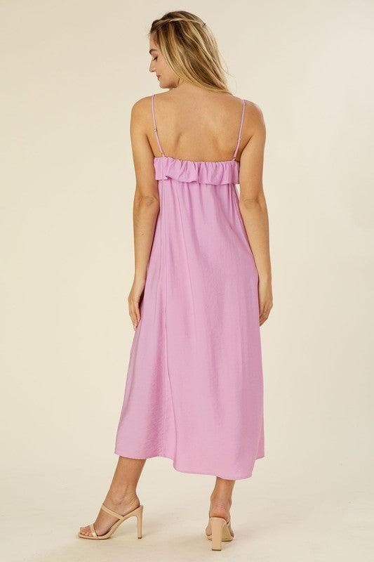 LILOU Maxi Dress with Ruffles, Lavender - SwagglyLife Home & Fashion