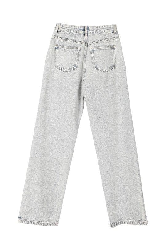 LILOU Relaxed Straight Denim Jeans - SwagglyLife Home & Fashion