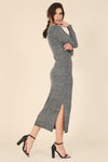 LILOU V-neck Sweater Maxi Dress - SwagglyLife Home & Fashion