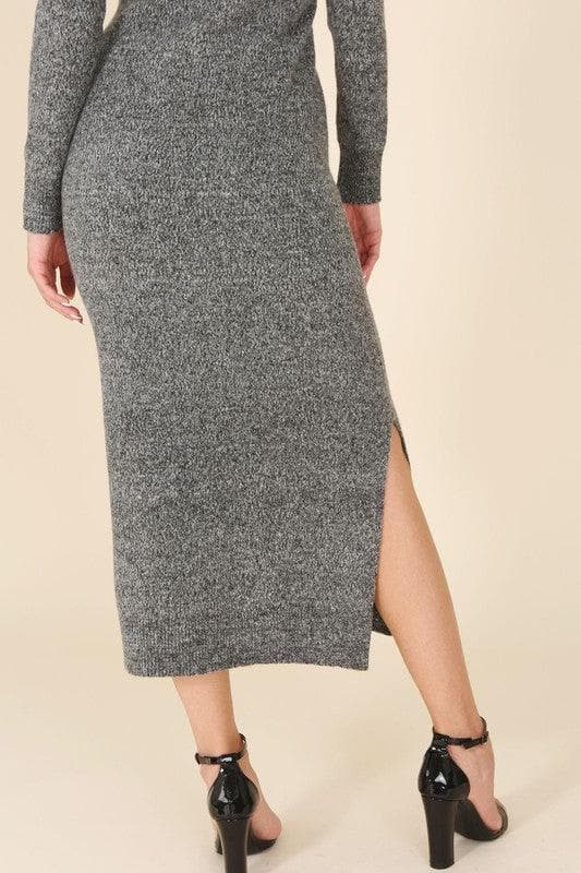 LILOU V-neck Sweater Maxi Dress - SwagglyLife Home & Fashion