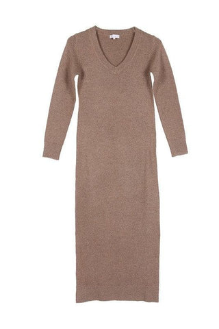 LILOU V-neck Sweater Maxi Dress - SwagglyLife Home & Fashion