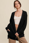 LISTICLE Cable Knit Open Front Long Cardigan - SwagglyLife Home & Fashion