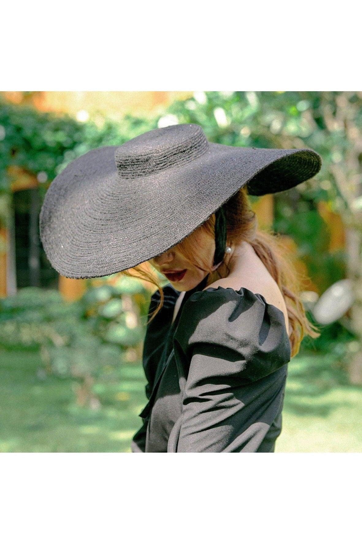 Lola Wide Brim Jute Straw Hat, Black - SwagglyLife Home & Fashion