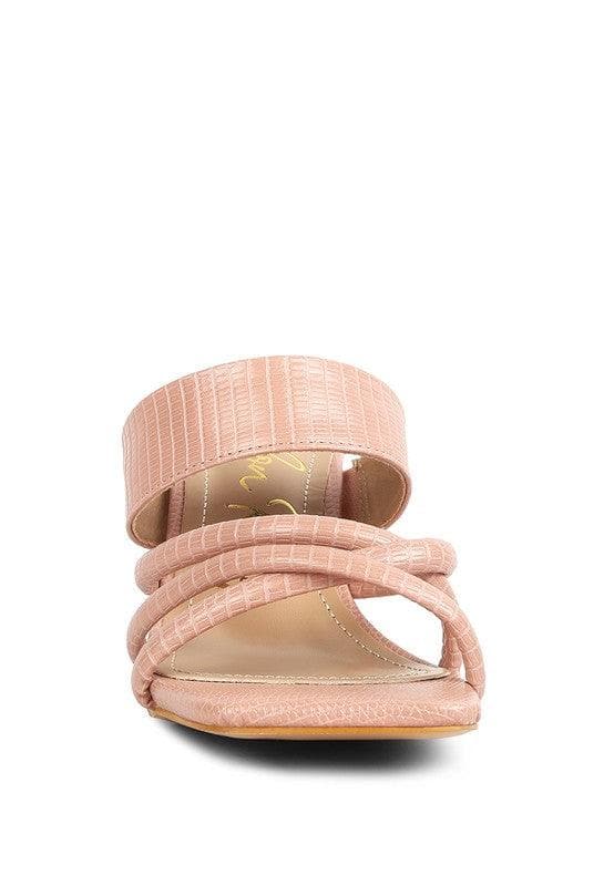 London Rag Criss Cross Strap Spool Heel Sandals - SwagglyLife Home & Fashion