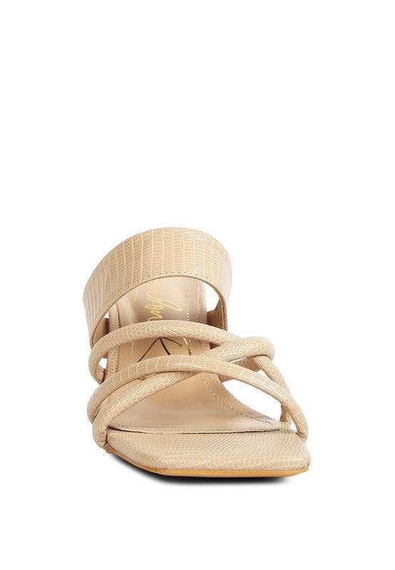 London Rag Criss Cross Strap Spool Heel Sandals - SwagglyLife Home & Fashion