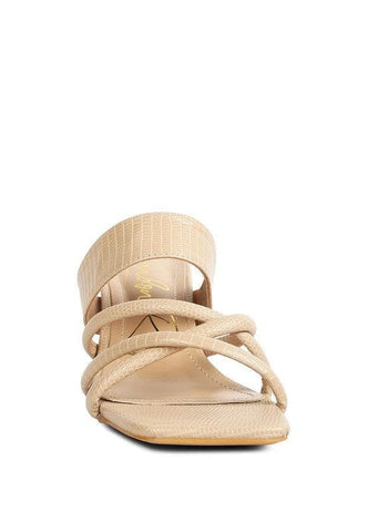 London Rag Criss Cross Strap Spool Heel Sandals - SwagglyLife Home & Fashion