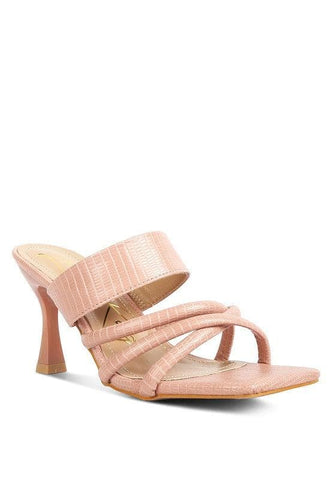 London Rag Criss Cross Strap Spool Heel Sandals - SwagglyLife Home & Fashion