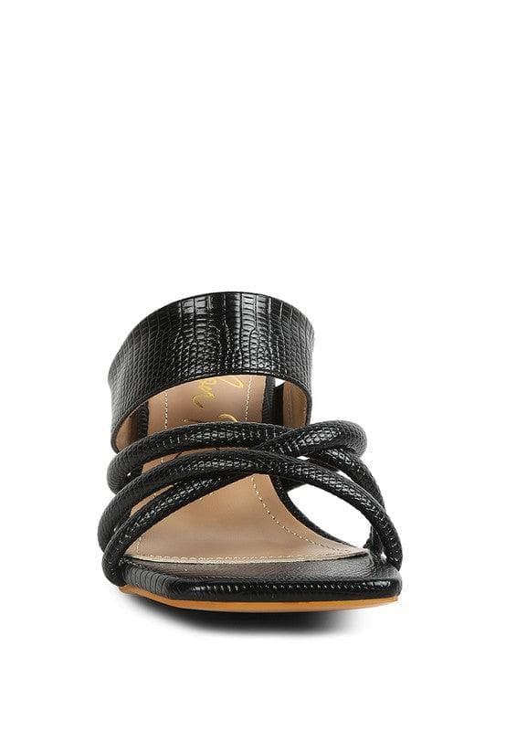 London Rag Criss Cross Strap Spool Heel Sandals - SwagglyLife Home & Fashion