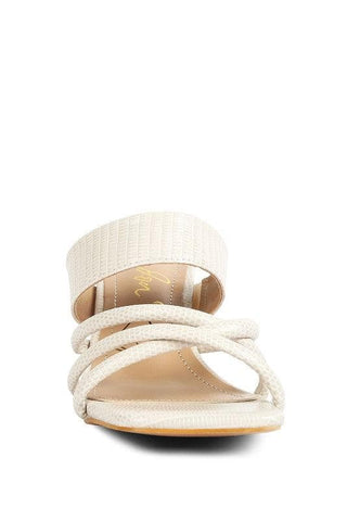 London Rag Criss Cross Strap Spool Heel Sandals - SwagglyLife Home & Fashion