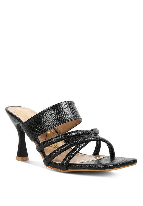 London Rag Criss Cross Strap Spool Heel Sandals - SwagglyLife Home & Fashion