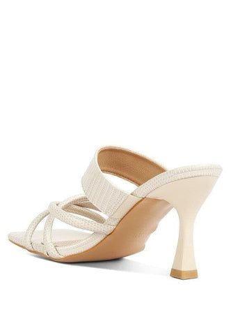 London Rag Criss Cross Strap Spool Heel Sandals - SwagglyLife Home & Fashion