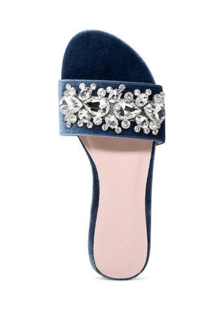 LONDON RAG Sally Women's Blue Flat Embellished Sandals - SwagglyLife Home & Fashion