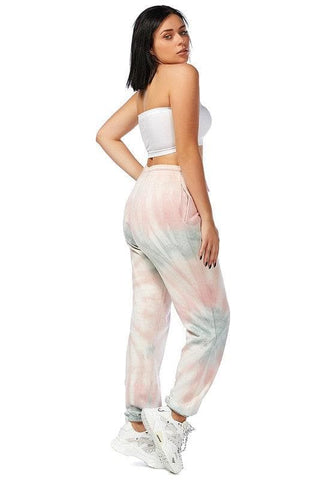 LONDON RAG Tie-Dye Coral Joggers, Pink - SwagglyLife Home & Fashion