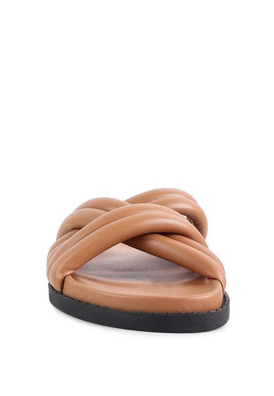 London Rag TORA Quilted Strap Slider Flats - SwagglyLife Home & Fashion