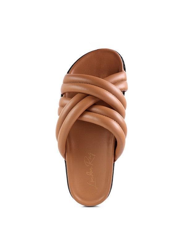 London Rag TORA Quilted Strap Slider Flats - SwagglyLife Home & Fashion