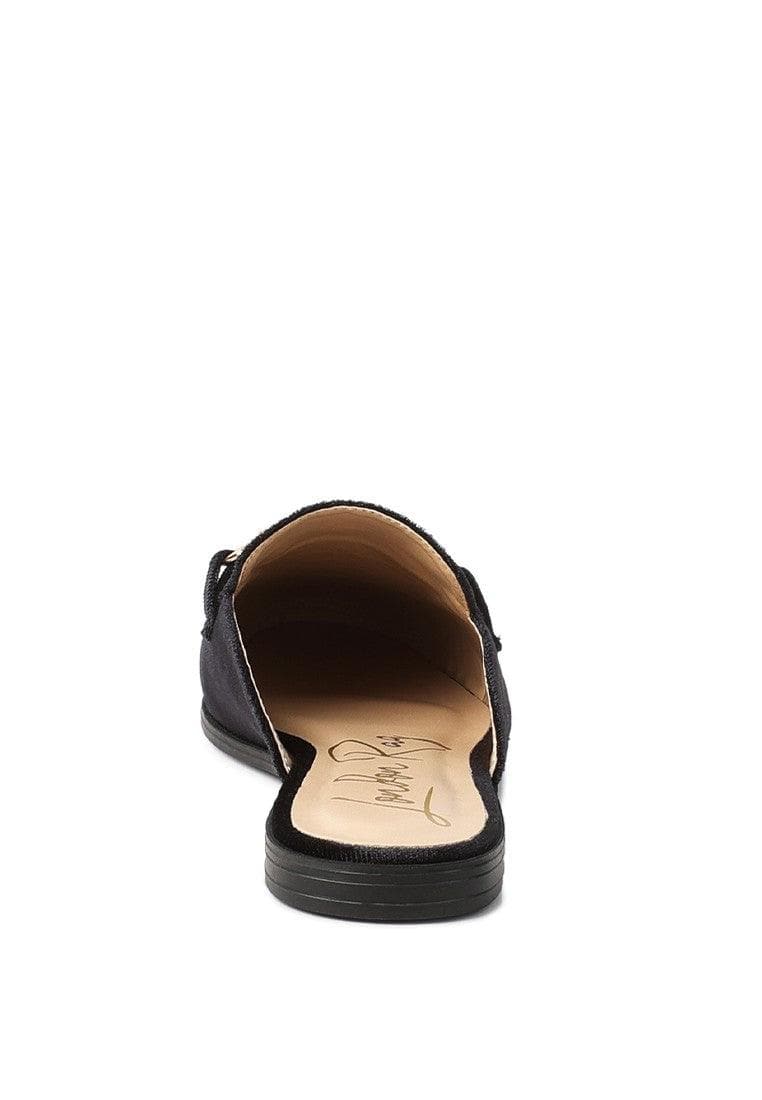 LONDON RAG Velvet Buckled Flat Mules - SwagglyLife Home & Fashion