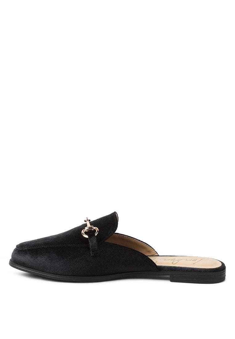 LONDON RAG Velvet Buckled Flat Mules - SwagglyLife Home & Fashion