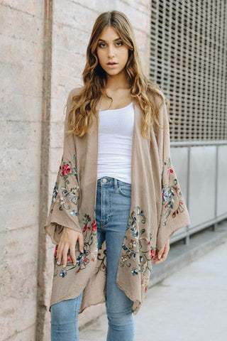 Long Floral Kimono Cardigan - SwagglyLife Home & Fashion