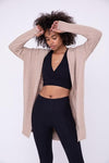 Longline Hooded Cardigan with Pockets, Natural - SwagglyLife Home & Fashion