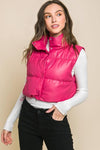 LOVE TREE Faux Leather Puffer Vest With Snap Button, 4 Colors - SwagglyLife Home & Fashion