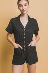Love Tree Linen Button Down Romper - SwagglyLife Home & Fashion